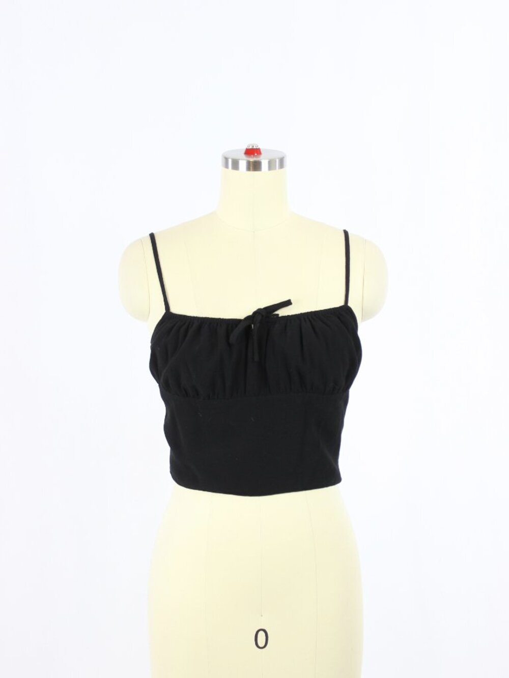 Aritzia SUNDAY BEST Delilah Black Crepe Cropped Bustier Cami Tank Top, Size S